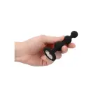 Anaaltapp helmeste ja teemantkristalliga põhjaga – 10 cm (3.9″) – Must — Foto 7
