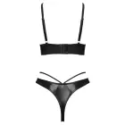 Cottelli LINGERIE Wetlook комплект с открытым бюстгальтером – чёрный – XL — Фото 6