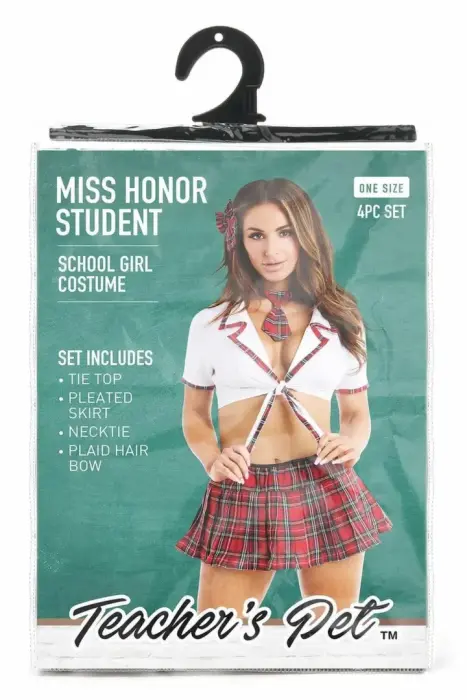 Teacher's Pet Miss Honor Student – 4-piece schoolgirl costume set – one size