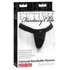 Fetish Fantasy Elite – breathable adjustable strap-on harness with silicone ring – black — Photo 1