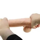 BAILE Sliding Skin reālistisks vibrējošs dildo ar piesūcekni – 21.6 cm (8.5″) – miesas krāsa Foto 9