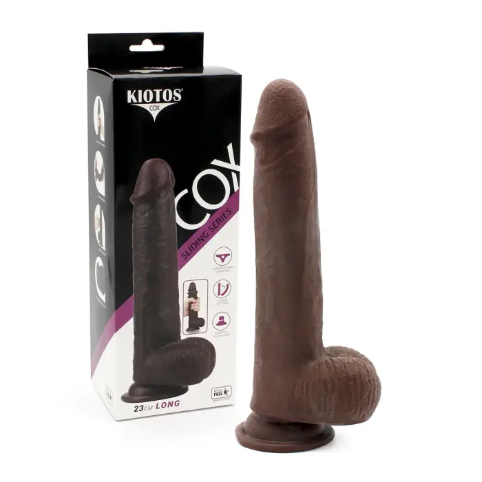 Kiotos Cox Sliding Skin 02 Realistic Dildo – 23 cm (9″) – Brown