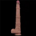 LoveToy – kahekihiline painduv silikoon-dildo XXL – realistlik iminapaga dildo – ihuvärvi – 40,6 cm (16'') — Foto 17