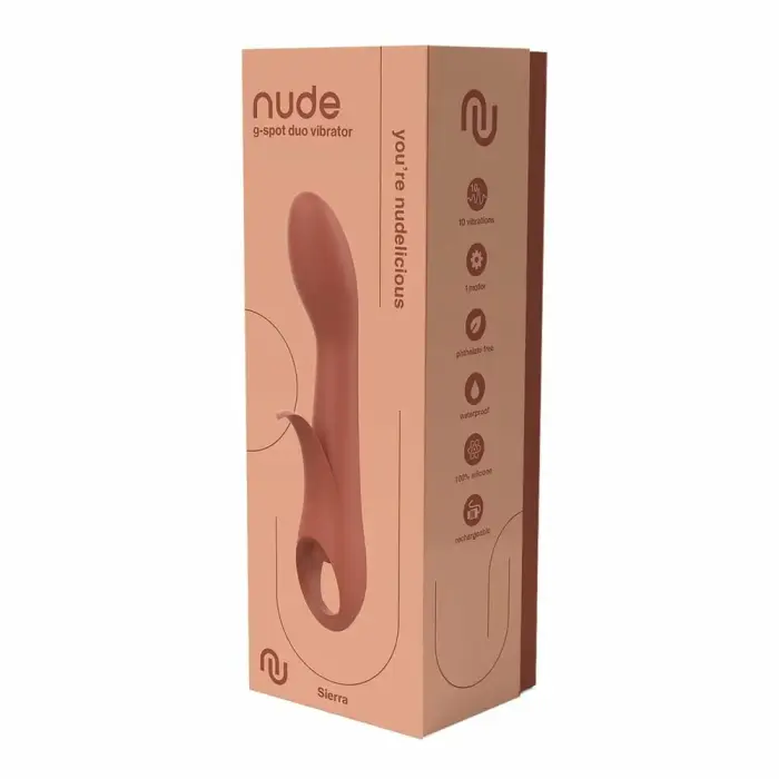 NUDE Sierra G-Spot Duo Vibrator – вибратор-дуо для точки G с гибким внешним стимулятором – фиолетовый