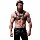 Fetish Submissive Attitude Bulldog Harness – Vegan Leather – Black – One Size — Photo 1