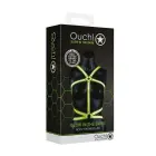 Ouch! Tamsoje šviečiančios kūno petnešos – neoninė žalia/juoda – L/XL — Nuotrauka 3
