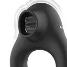 Black&Silver Licking Silicone Ring – 3 motors – rechargeable – black — Photo 3