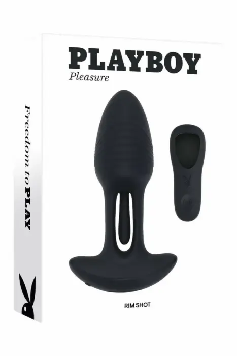 PLAYBOY Rim Shot – вибрирующая анальная пробка с флик-системой – чёрная – 14,3 см