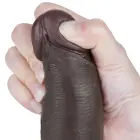 LoveToy Sliding Skin Dual Layer Dong – реалистичный двухслойный фаллоимитатор – TPE – чёрный – 21,6 см — Фото 10