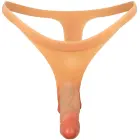 You2Toys Kahekordne dildo stringidega – 15.5 cm – nahavärv — Foto 4