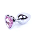MyLove Toys Jewellery серебряная анальная пробка в форме сердца – 7 cm (2.75″) – Розовый — Фото 8