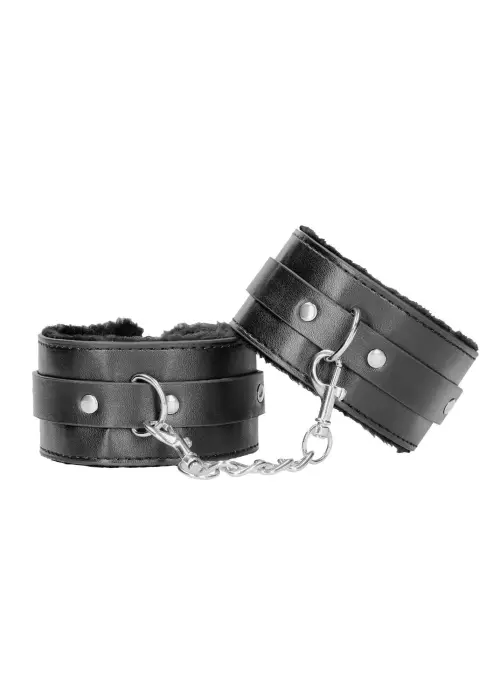 Plush Bonded Leather Ankle Cuffs - With Adjustable Straps Foto 2