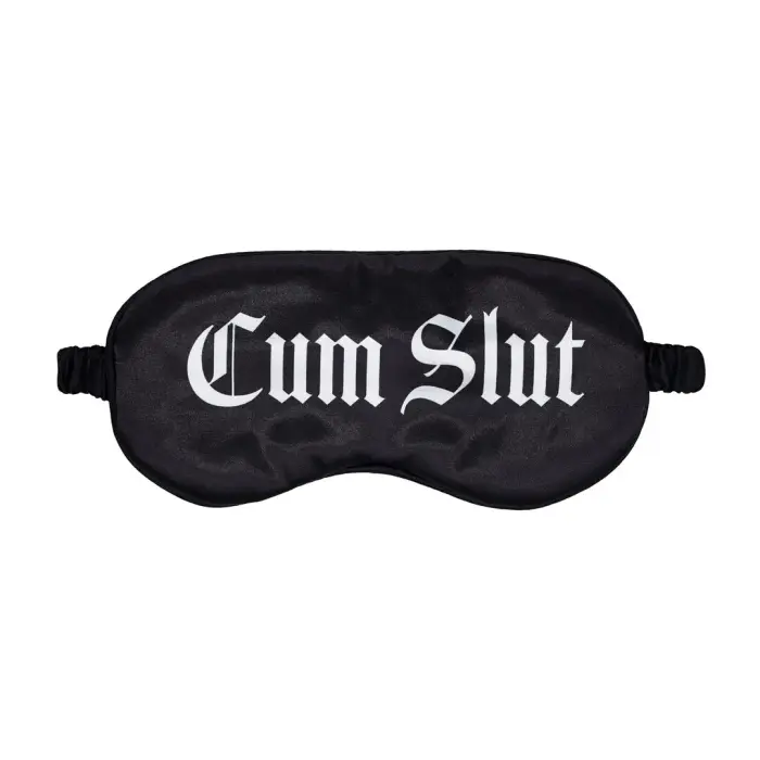 Cum Slut - Printed Satin Mask - Black Foto 10