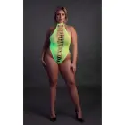 High-Cut Bodysuit – Plus size – Neon Green — Photo 3