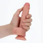 Sirge realistlik dildo munandite ja iminapaga – 18 cm (7″) – Nahavärv — Foto 6