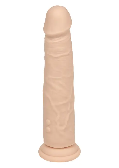 Vibrējošs un kustīgs silikona stud dildo – miesas krāsa