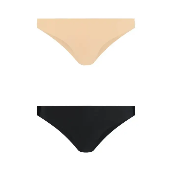 Bye Bra Invisible braziliško stiliaus kelnaitės Nude & Black – XL – 2-Pack