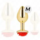 KINK anālais spraudnis Gold Metal Rose – M – Sarkans — Foto 2