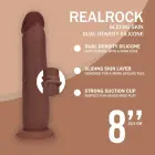 Vive REA226 – realistinis silikoninis dildo su slenkančia oda – rudas – 20,5 cm — Nuotrauka 5