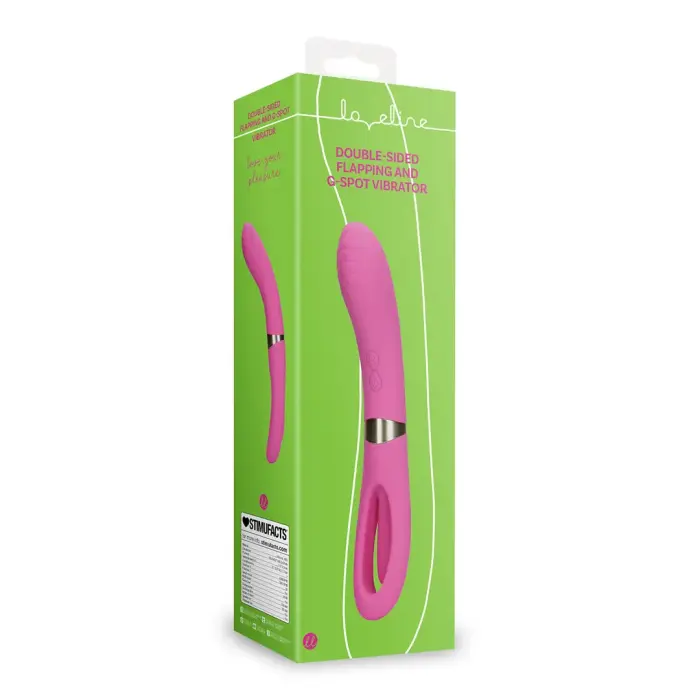 Divpusējs vibrators ar plandošu mēlīti un G-punkta stimulatoru – rozā