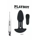 PLAYBOY Rim Shot – вибрирующая анальная пробка с флик-системой – чёрная – 14,3 см — Фото 1