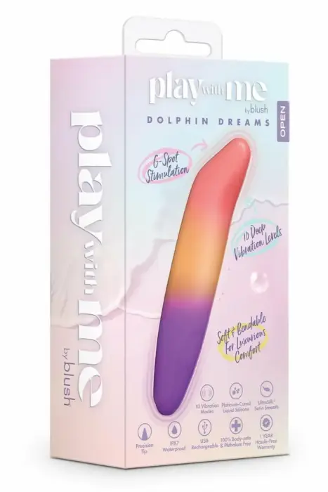 Blush Play With Me Dolphin Dreams – мини-вибратор с дельфином – синий – 10 режимов – водонепроницаемый