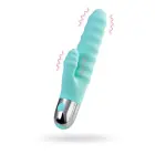 Рельефный вибратор с клиторальной стимуляцией Flovetta Flax – 17.5 cm (6.9″) – зеленый — Фото 1