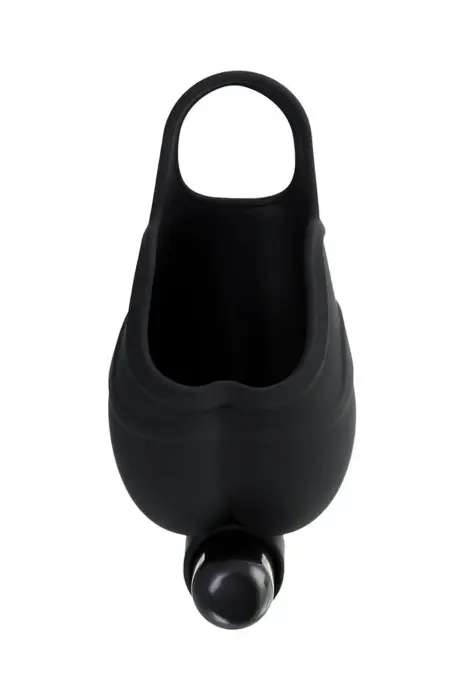 EROTIST Чехол для мошонки с кольцом для эрекции и вибрацией – черный Фото num