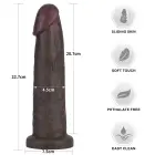 LoveToy Sliding Skin Pro II – kahekihiline realistlik silikoon-dildo – must – 22,9 cm (9'') — Foto 2