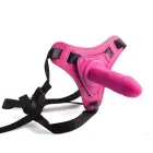 Reguleeritav roosa strap-on vöö realistliku dildoga — Foto 2