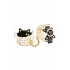 Guilty Pleasure Soiree Pearl Handcuffs – наручники – веганская кожа – искусственный жемчуг — Фото 2