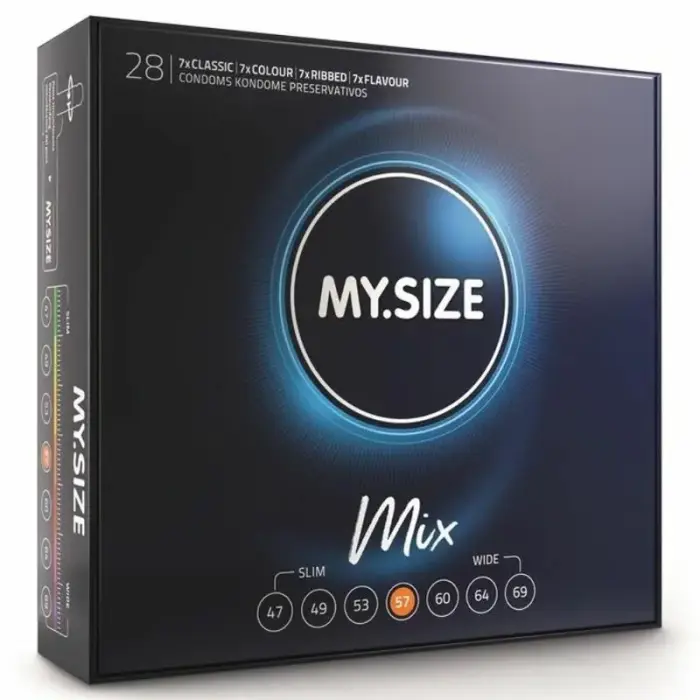MY.SIZE MIX kondoomide komplekt – 57 mm – 28 tk