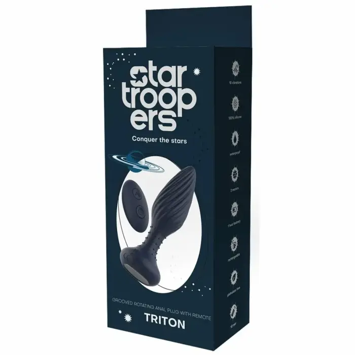 STARTROOPERS Triton вибрирующая пробка – пульт ДУ, два мотора, 7 режимов, 15,2 см, чёрная