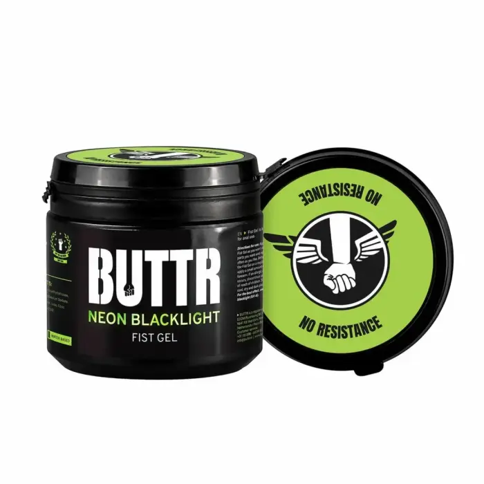 BUTTR Neon Fisting Gel 500 ml - UV-Active Anal Gel, Vibrant Neon Effect