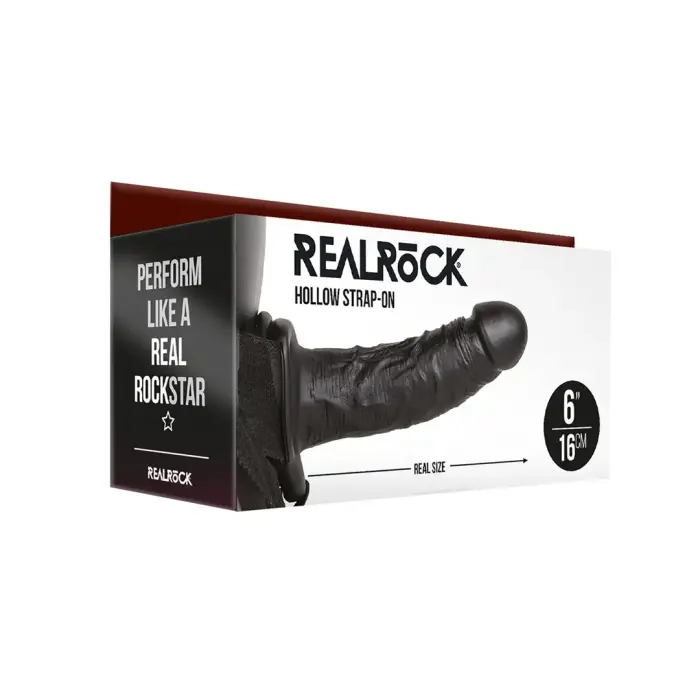 Dobais strap-on dildo bez sēkliniekiem – 15.5 cm (6″) – melns Foto 1