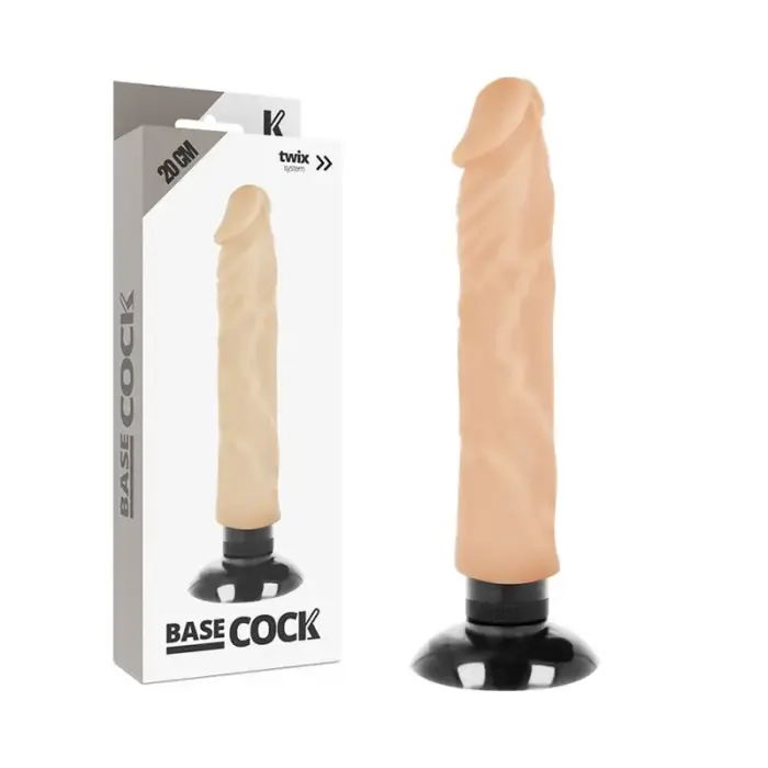 BASECOCK Realistic Vibrating Model 2-in-1 – 20 cm (7.8″) – Skin