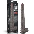 XXL Гибкий двухслойный силиконовый дилдо – 40,6 см (16″) – Черный — Фото 18