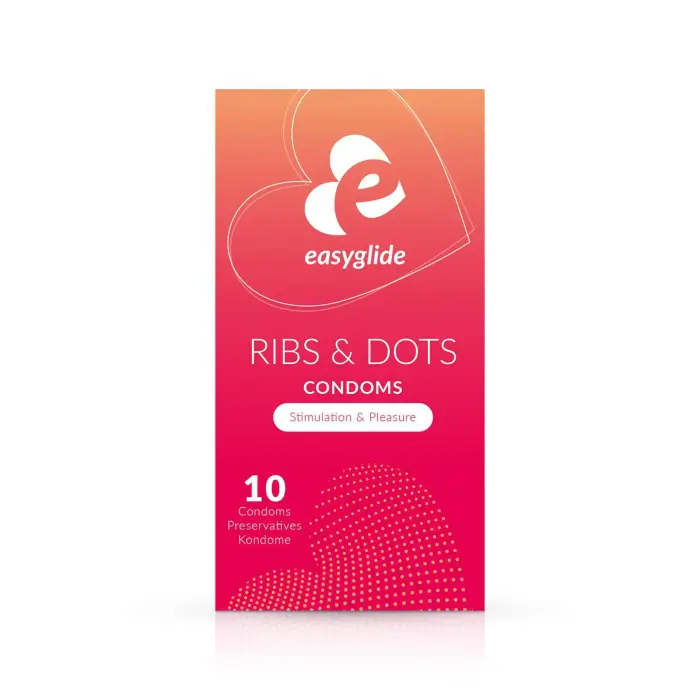 EasyGlide Ribbed and Dotted Condoms – 10 pcs