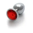 Round Gem Butt Plug – M – Red — Photo 5