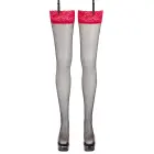 Zeķes ar sarkanu mežģīņu jostu – melnas – One Size Foto 5