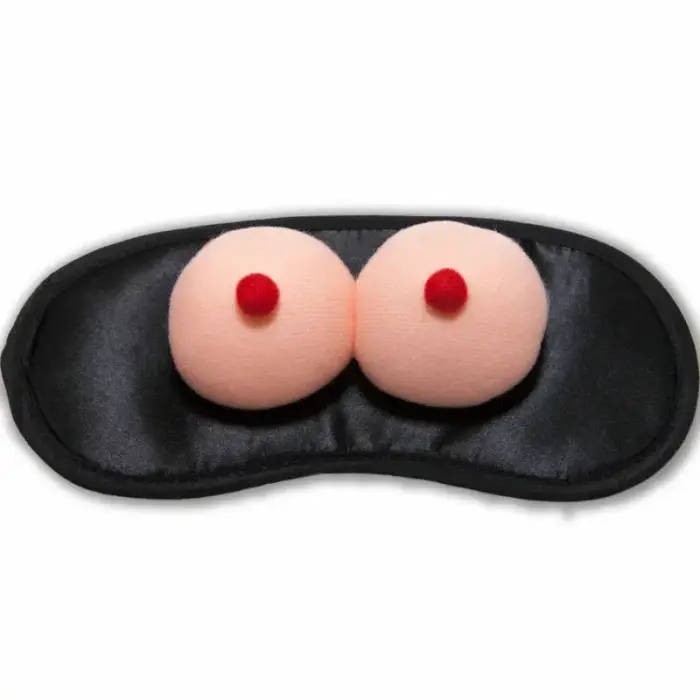 Diablo Picante – boob-themed party sleep mask – pink