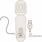 Rocks-Off Mini Wand Black Tulip uzlādējams wand masāžas vibrators – 11.5 cm (4.5″) – melns — Foto 5
