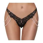 Cottelli LINGERIE eemaldatavate pärlikettidega stringid – mustad – M/L — Foto 2