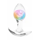 Cosmic Glams Small – liquid silicone anal plug with sparkling glass marble – rainbow — Photo 2