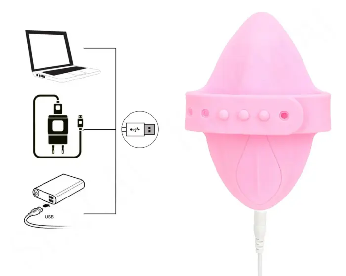 Rozā medicīniskā silikona strap-on vibrators – 10 vibrācijas režīmi Foto 7