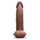 b-Vibe SlipSkin 9" Curved – slėgiui reaguojančio silikono dildo su siurbtuku – Spalva: ruda – 22,9 cm — Nuotrauka 4