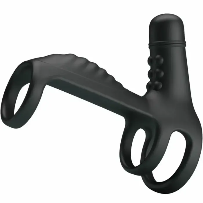 Pretty Love Elastic Silicone Vibration Extension Sleeve – Black