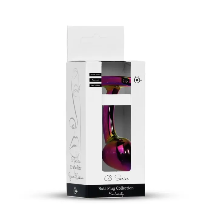 Plug-Jewellery daudzkrāsains izliekts anālais spraudnis – 9 cm