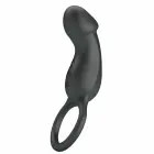 Pretty Love Trae Black Vibrating Ring with Silicone Stimulator — Photo 3