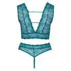 Cottelli Curves Bralette & High-Waist Lace Set – Teal – 4XL — Photo 7